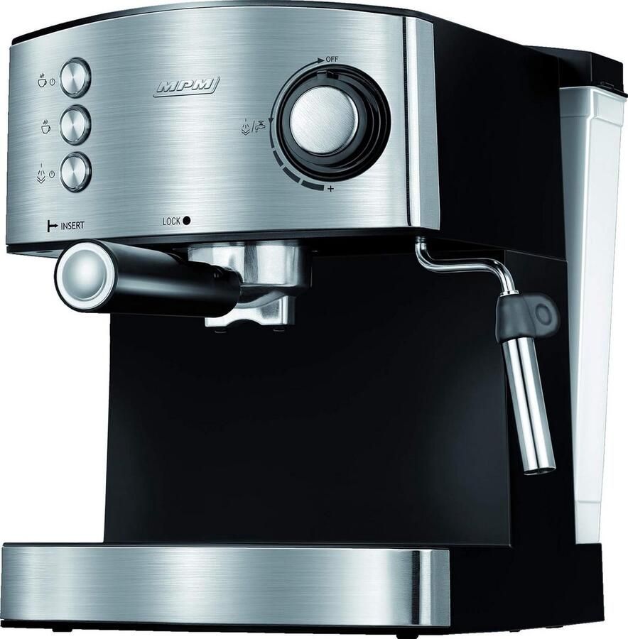 Espressomachine 20 Bar met Melkopschuimer en Kopjeswarmer RVS Afwerking