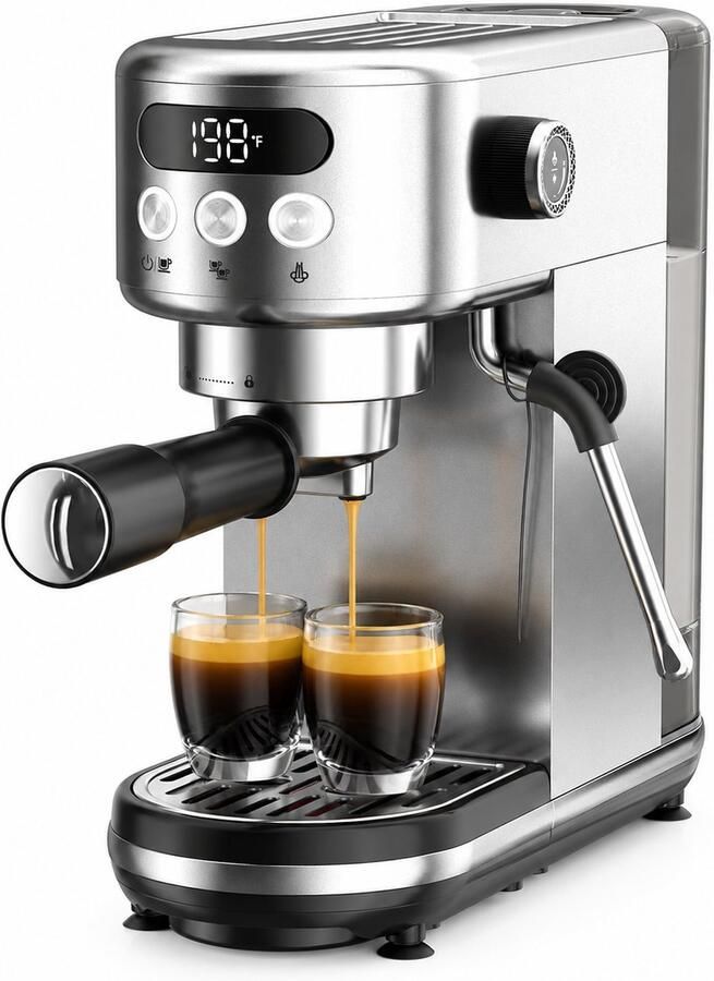 Espressomachine 20 Bar met Melkopschuimer Zeefdragermachine voor Cappuccino en Latte