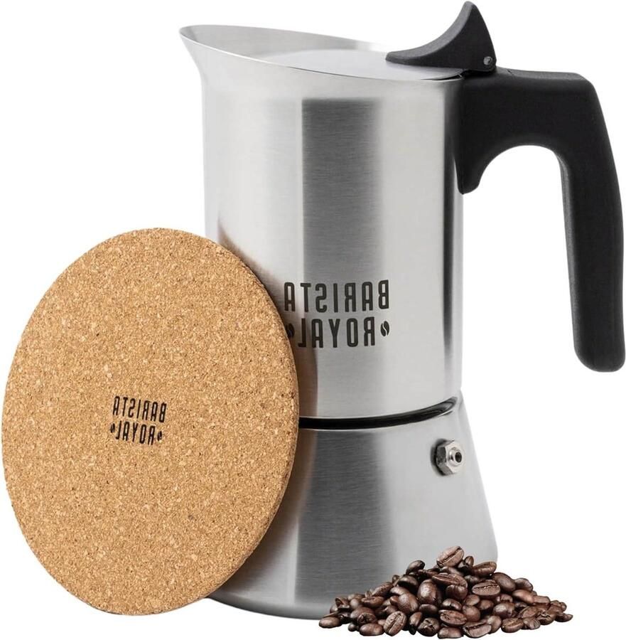 Espressomachine 6 kopjes Mokkakan Koffiezetapparaat Authentieke Espresso Maken Roestvrij Staal 300 ml Zilver