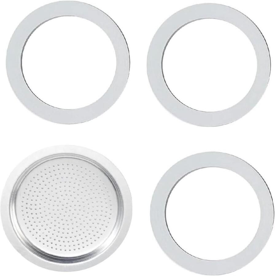 Espressomachine Afdichtring Koffiezetapparaat Onderdelen Koffie Maken Set van 6 stuks 6 Kopjes Zilver