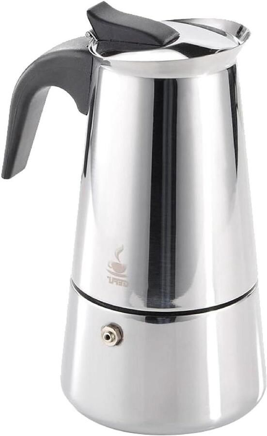 Espressomachine Emilio Koffiezetter Verse Espresso Geschikt voor alle kookplaten 2 Koppen Zwart zilver