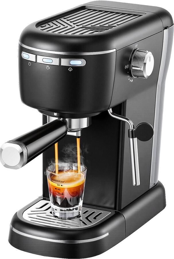 Espressomachine EU Stekker 1100 W 1 2 Liter Roestvrij Staal Zwart