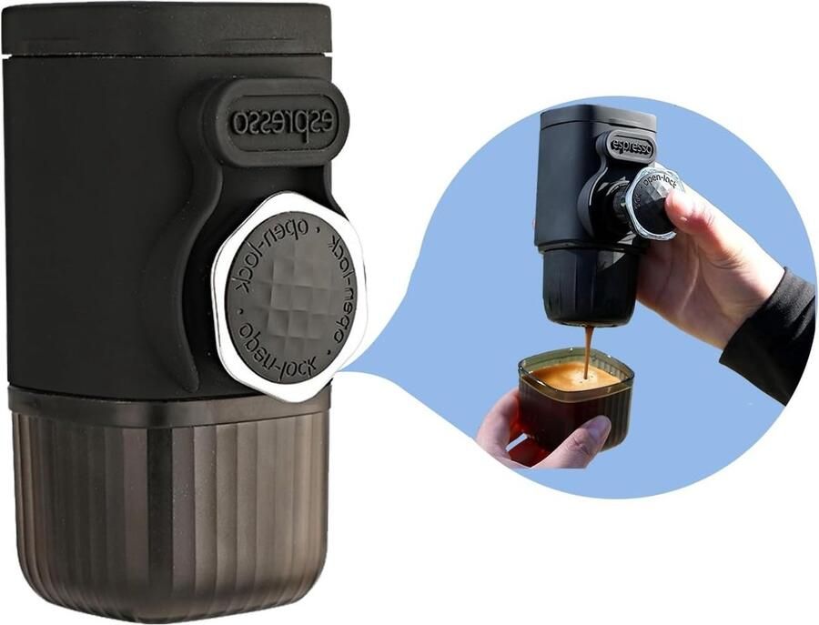 Espressomachine Handmatig Compact en Lichtgewicht Voor Reizen en Kamperen