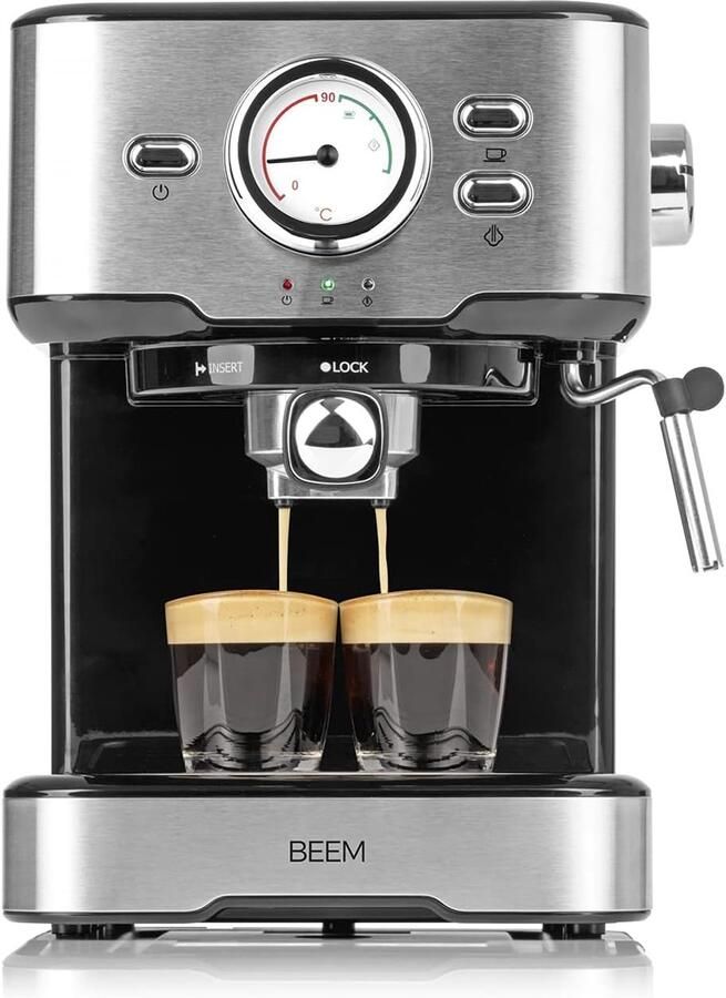 Espressomachine Klassiek Design Zeefdragermachine Koffiezetter Koffiespecialiteiten Maken Professioneel Melkschuimmondstuk 15 Liter Reservoir Zilver