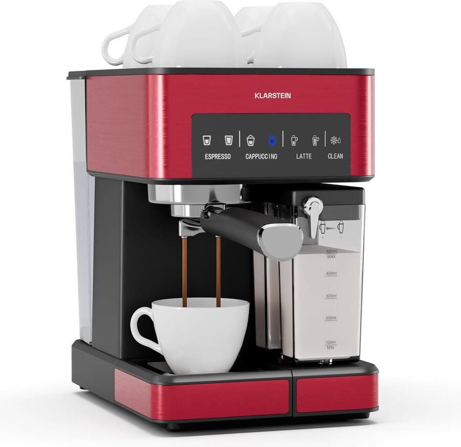 Espressomachine Koffiezetapparaat Aroma Koffie Met Melkopschuimer 1.8 Liter Rood