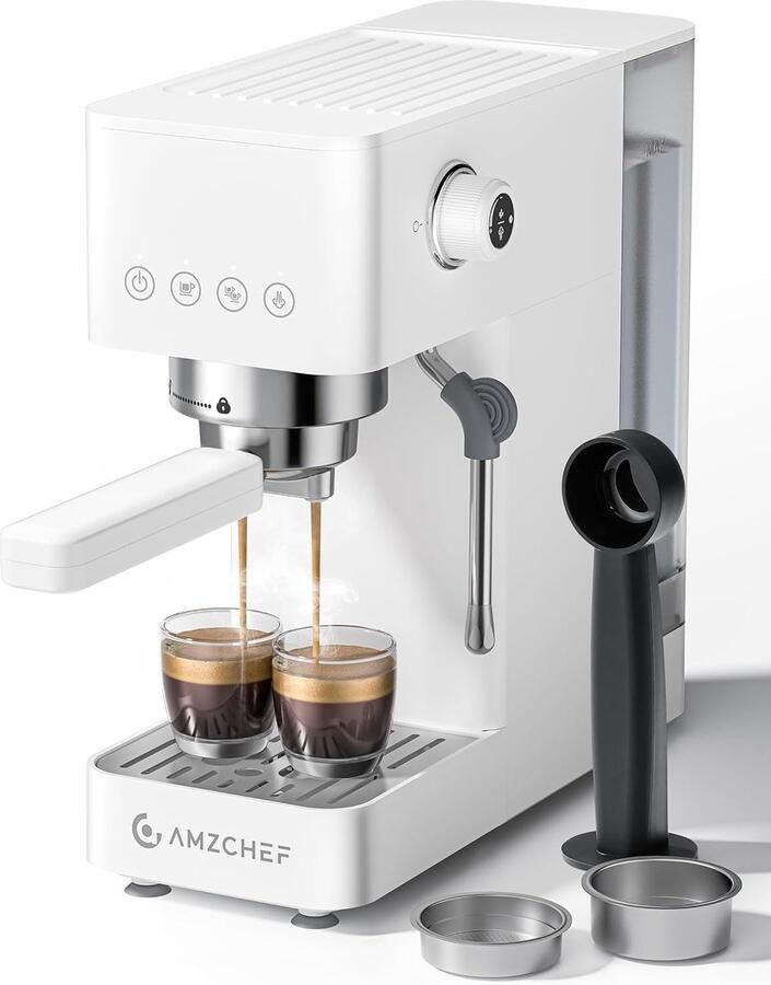 Espressomachine Koffiezetapparaat Cappuccino Maken Professionele Extractie 1.5L Watertank Wit