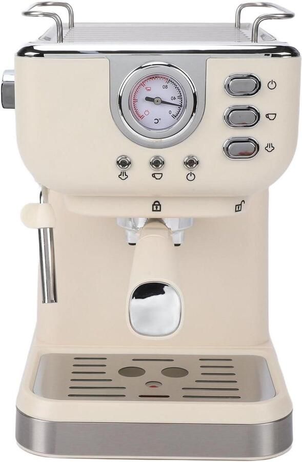 Espressomachine Koffiezetapparaat Cappuccino Thuis Koffie Maken 20 Bar Druk 1.5L Tank Zilver