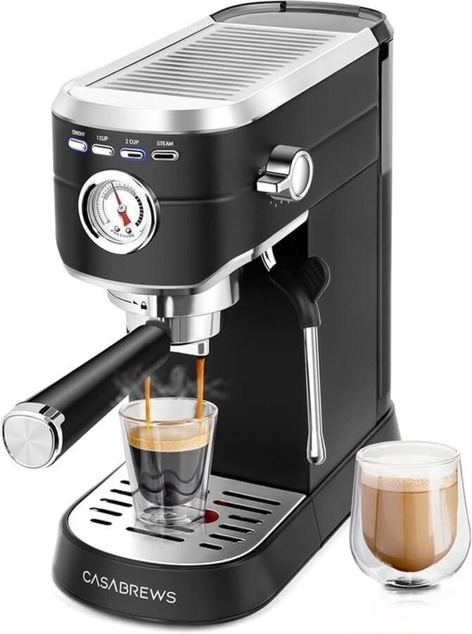 Espressomachine Koffiezetapparaat Espresso zetten 20 Bar Systeem 1 Liter Zwart