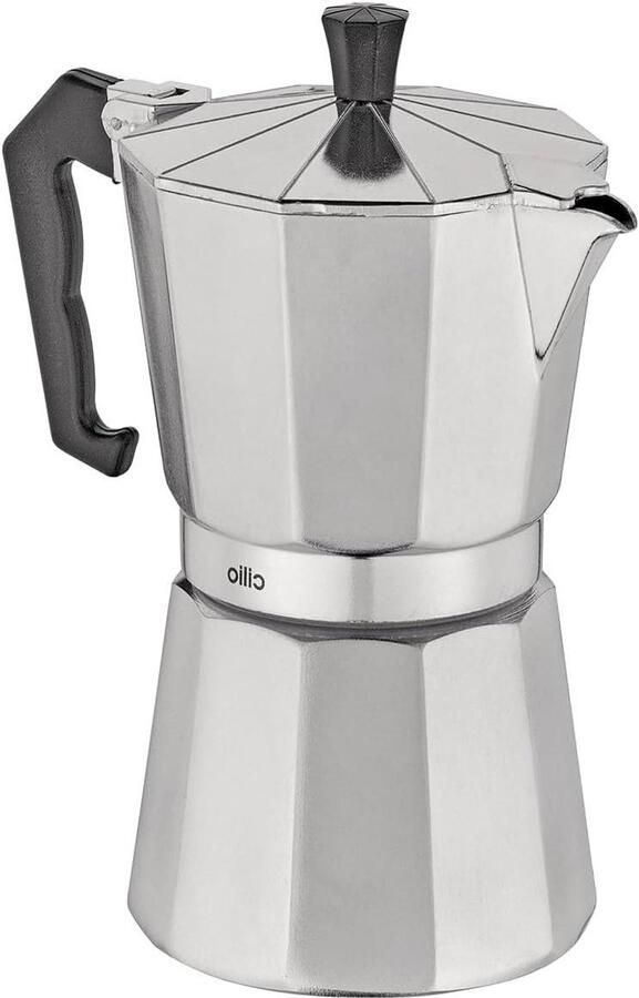 Espressomachine Koffiezetapparaat Koffie Zetten Geschikt voor alle fornuizen 17 x 20 x 17 cm Zilver