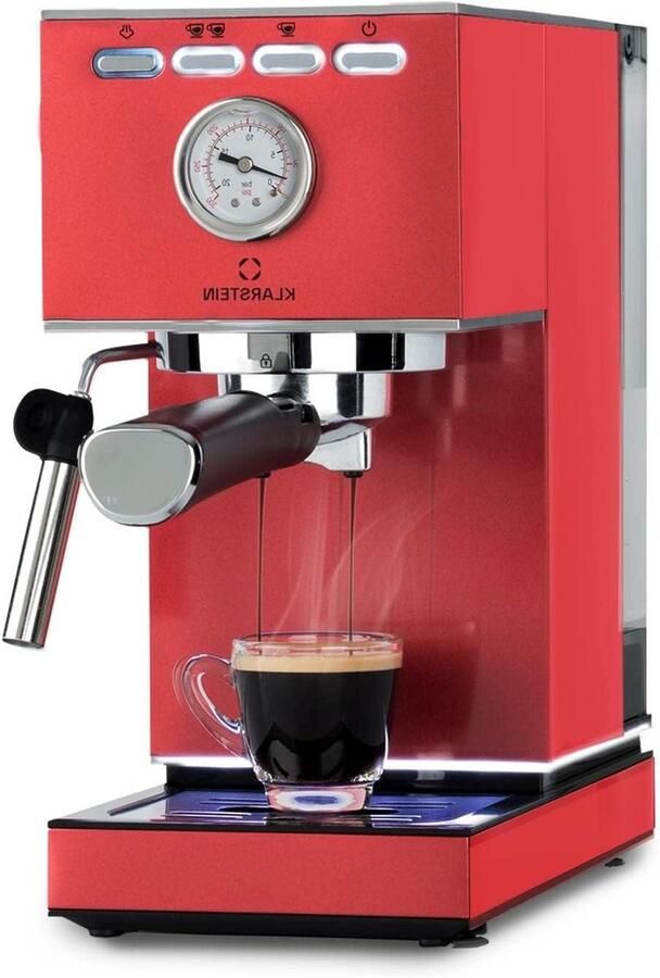 Koffiezetapparaat met Zeefdrager 20 Bar Druk Espressomachine voor Gemalen Koffie en Pads