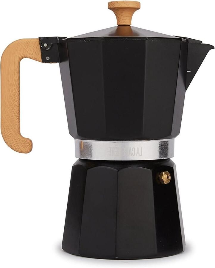 Espressomachine Koffiezetapparaat Percolator Koffie Zetten Warmtegeleidend Aluminium 6 Kopjes Zwart