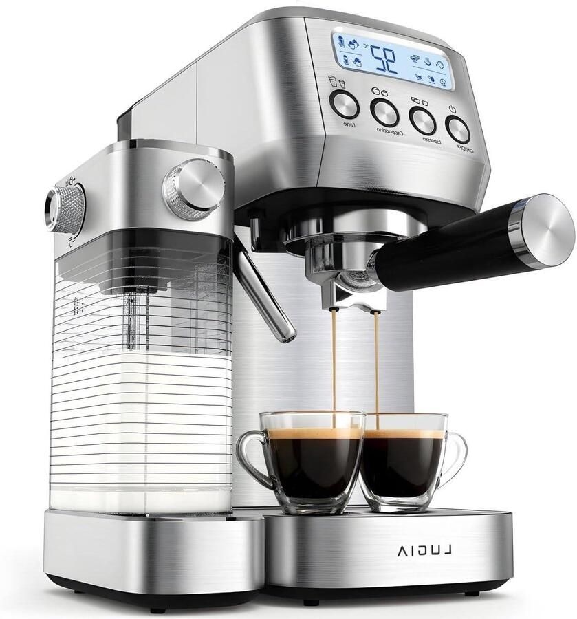 Espressomachine Koffiezetapparaat Pistonmachine Thuis Barista Koffie Automatische Melkopschuimer 33D x 352B x 205H cm RVS