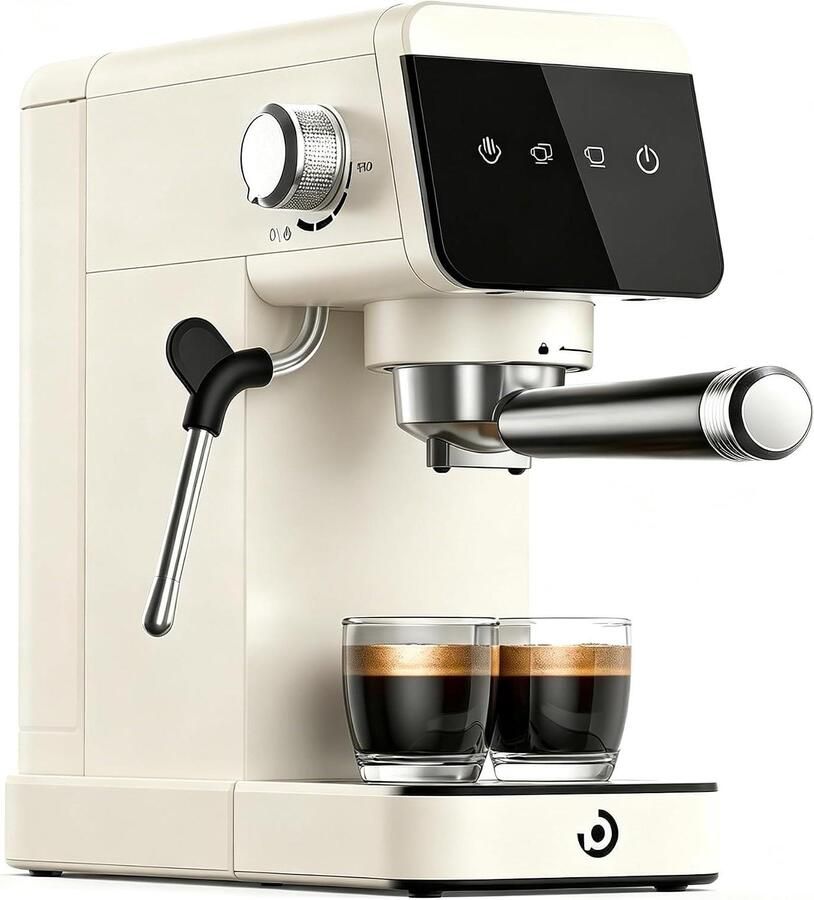 Espressomachine Koffiezetapparaat Thuis barista 20 bar druk 1.2L tank Zilver