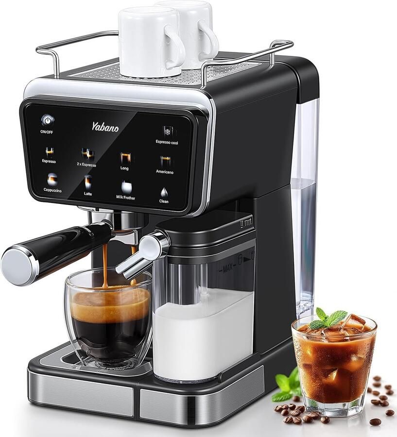 Espressomachine Koffiezetapparaat Thuis Barista Automatische Melkopschuimer 15 Liter Tank Zwart