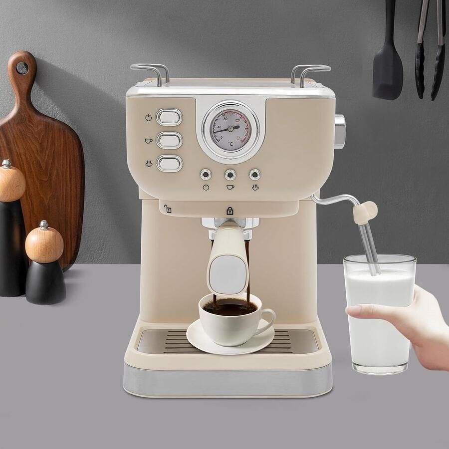 Espressomachine Koffiezetapparaat Thuis Barista Ingebouwde Melkopschuimer 26 x 195 x 28 cm Wit