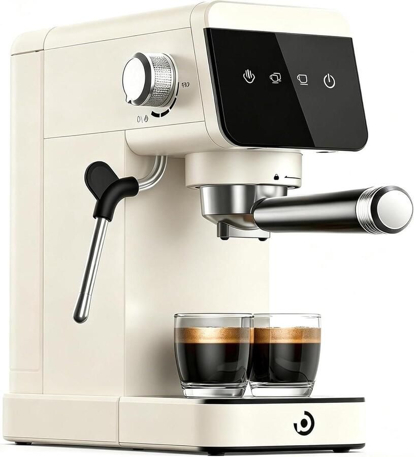 Espressomachine Koffiezetapparaat Thuis Koffie Maken 20 Bar Druk 1.2L Tank Zilver