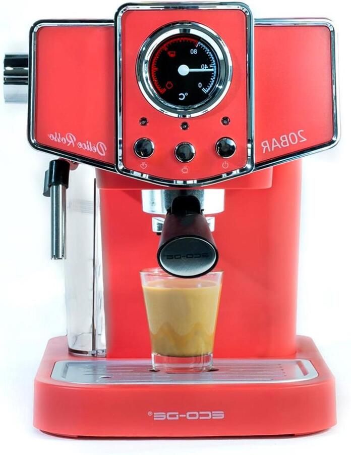 Espressomachine Koffiezetapparaat Thuis Koffie Zetten 20 Bar Pomp 1.5 Liter Tank Rood