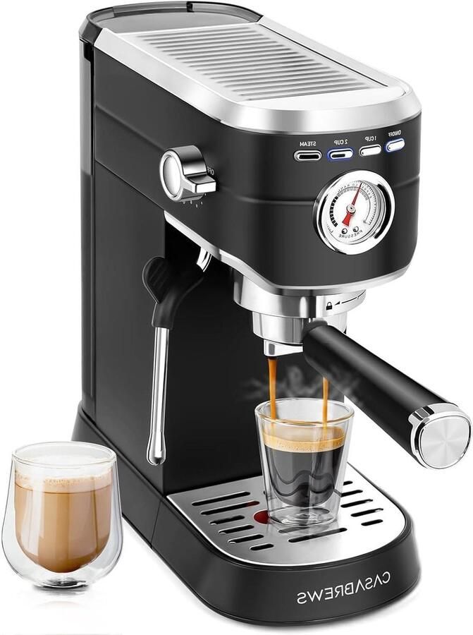 Espressomachine Koffiezetapparaat Thuis Koffie Zetten 20 Bar Druk 1 Liter Zwart