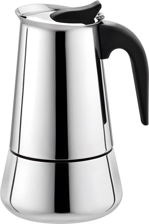 Espressomachine Kookplaat Moka Pot Koffie Zetten Vaatwasmachinebestendig 6 Kops Zilver