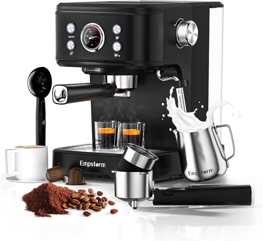 Espressomachine met 20 Bar Druk en Stoomopschuimer voor Thuisgebruik