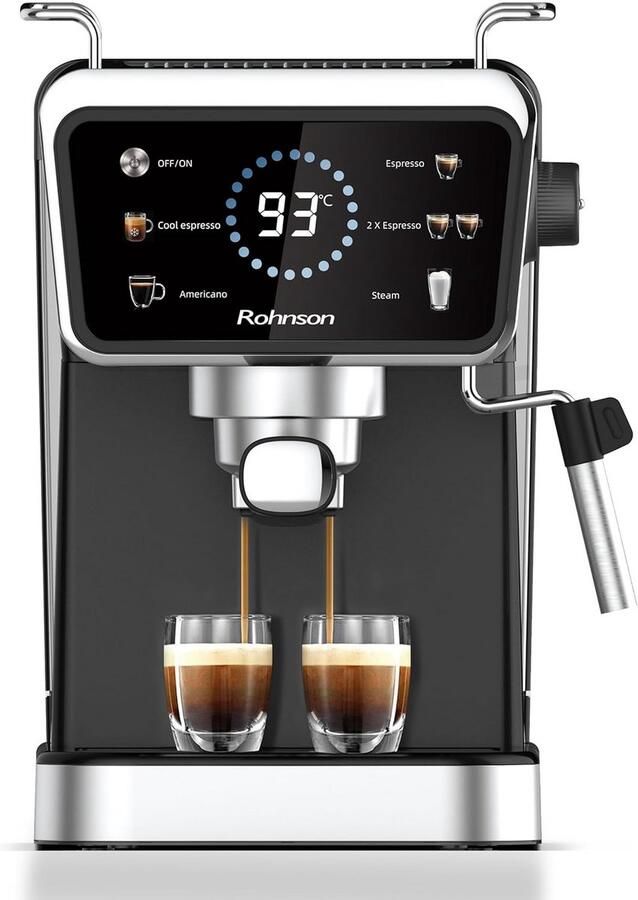Espressomachine met 20 bar hogedrukpomp en stoommondstuk voor melkschuim 1350 W en 1 5 l afneembaar waterreservoir