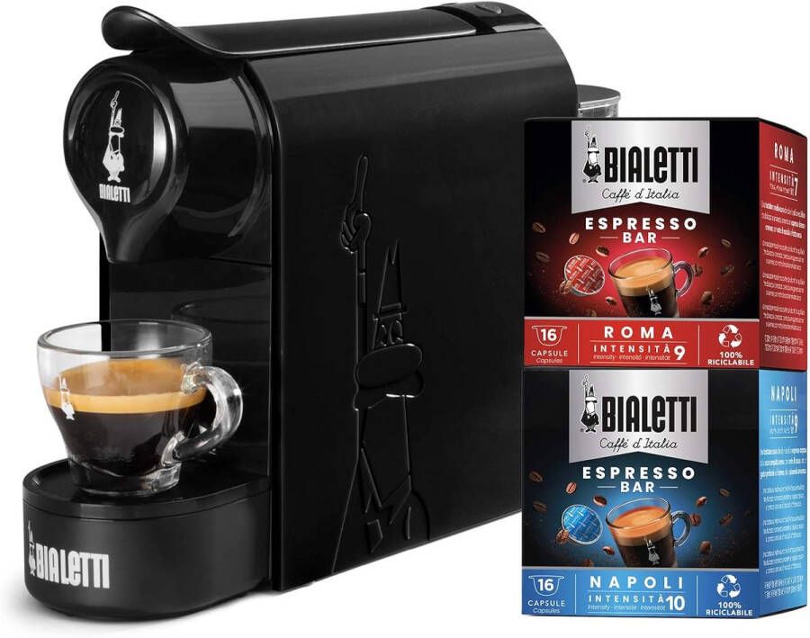 Espressomachine met 32 capsules compact en modern