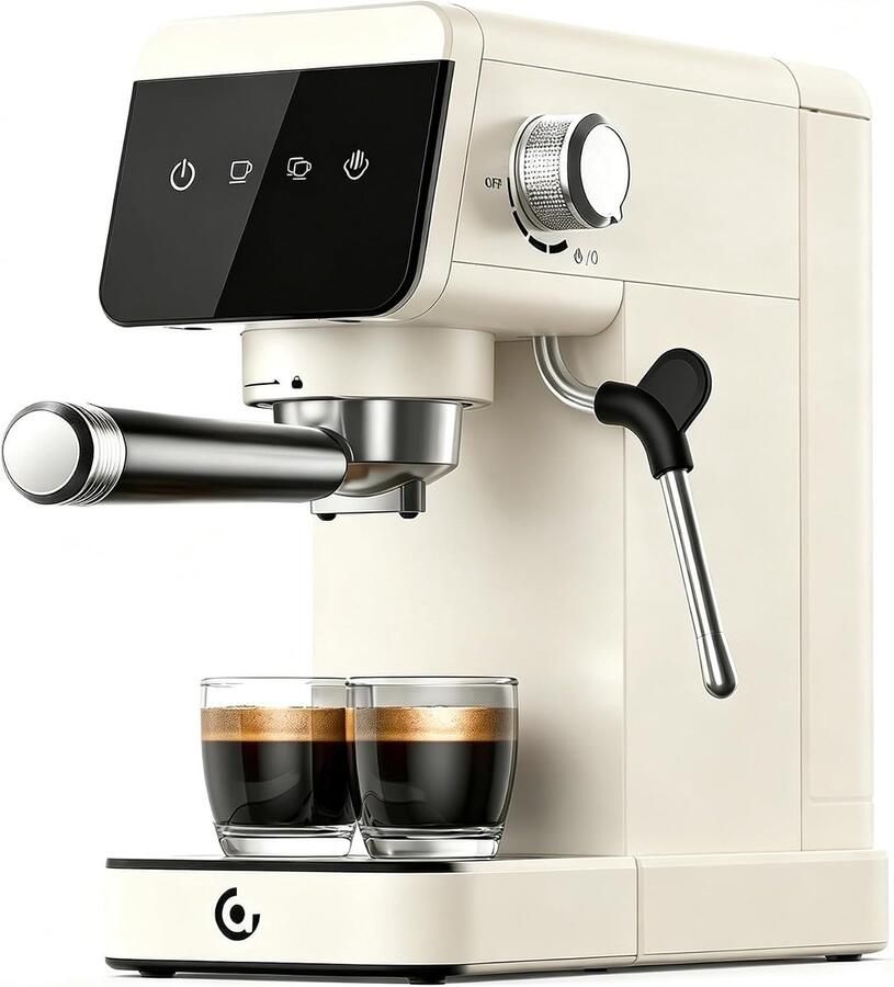 Espressomachine 20 Bar – Met Melkopschuimer – LED Touchscreen – 1 2L Waterreservoir – 1350W