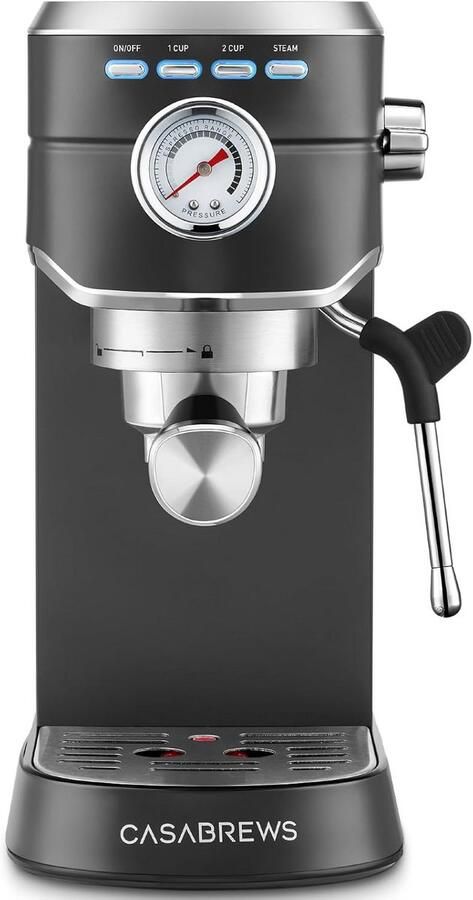Espressomachine met Melkopschuimer 20 Bar Pomp Roestvrij Staal Compact voor Thuis of Kantoor