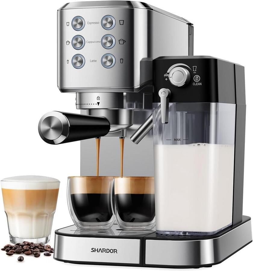 Espressomachine met Stoompijp voor Cappuccino en Latte