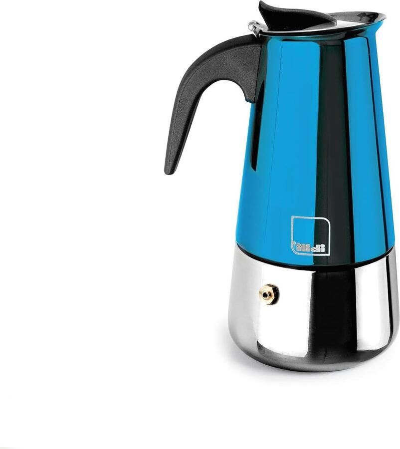 Espressomachine Moka pot Koffie Zetten Geschikt voor inductie 100 ml Blauw