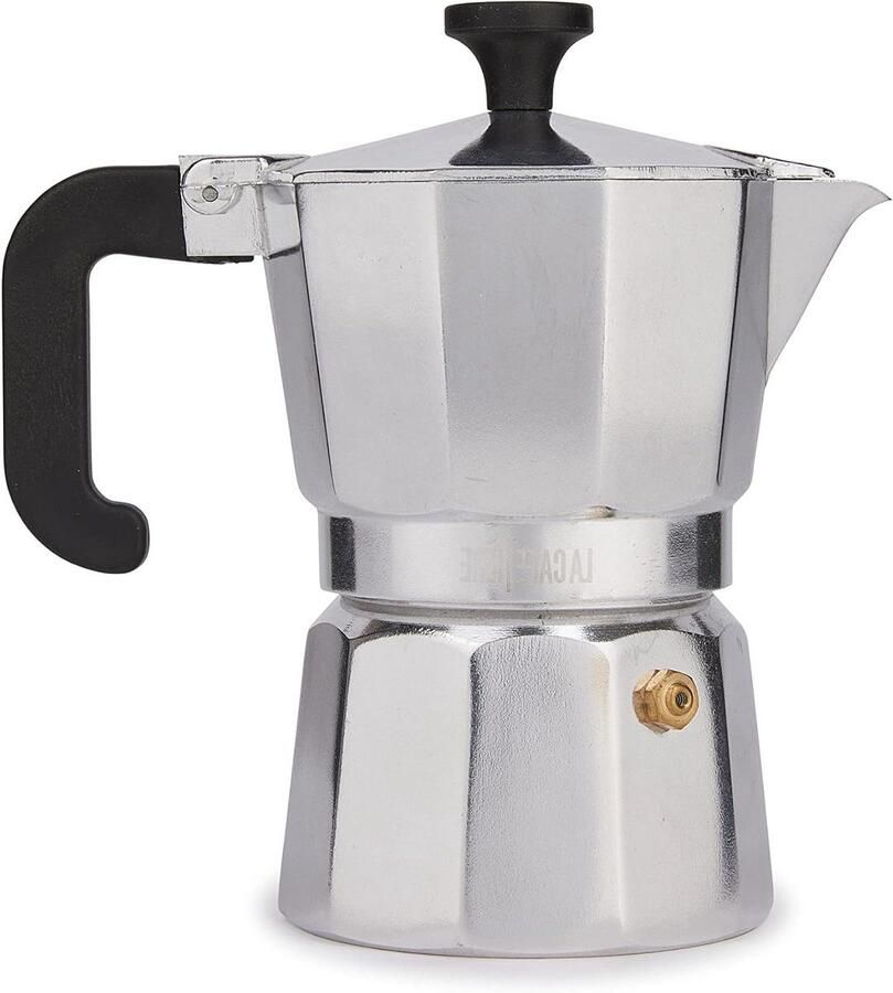 Espressomachine Moka Pot Koffiezetapparaat Authentieke Koffie Zetten Snel Opwarmend Aluminium 3 Kops 150ml Zilver