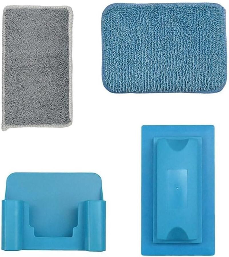 Espressomachine Reinigingsset Reinigingskit Koffiemachine Hygiënisch Werken Magnetische Beugel 2 Doeken Blauw