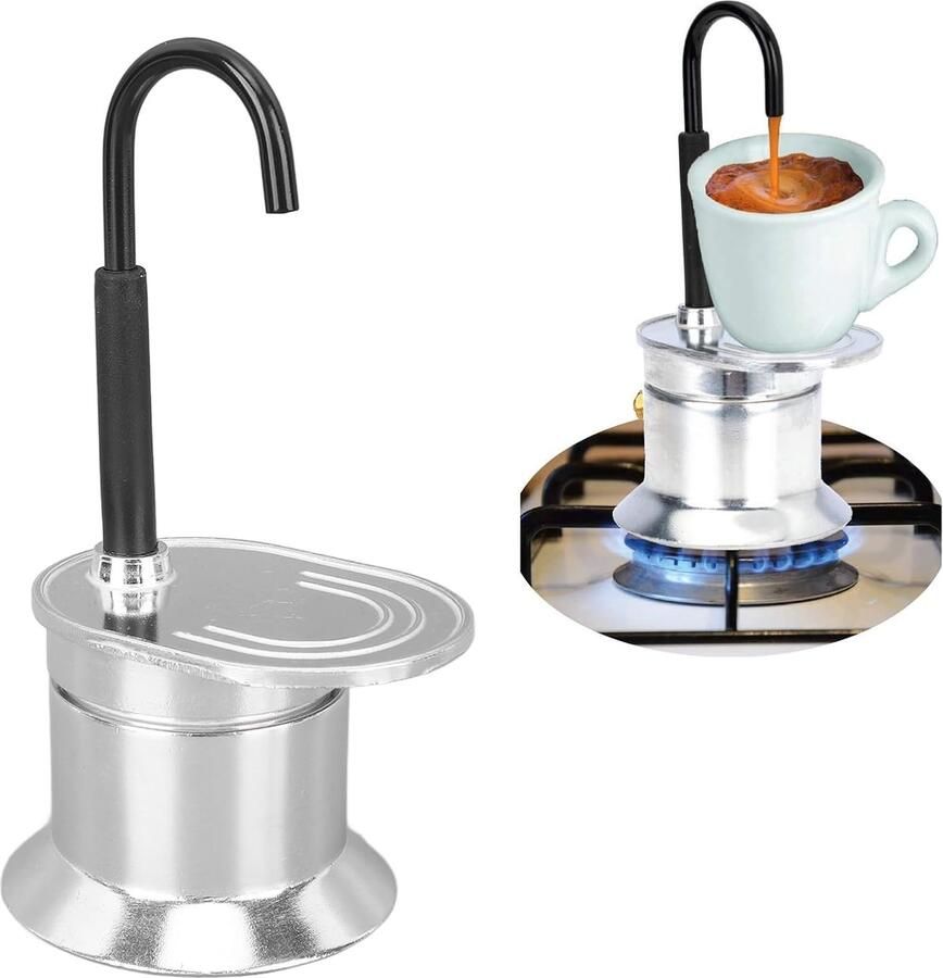 Espressomachine roestvrij staal 1 kopje 50 ml fornuis koffiezetapparaat thuis bar kantoor