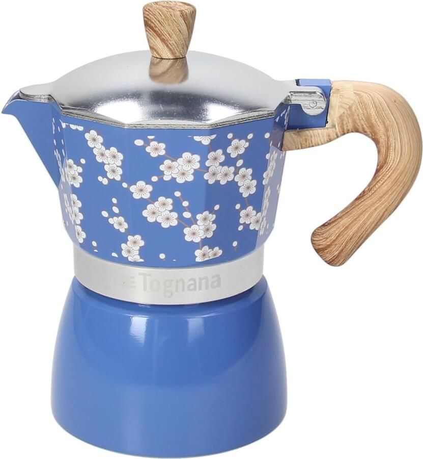 Espressomachine voor 3 kopjes aluminium blauw
