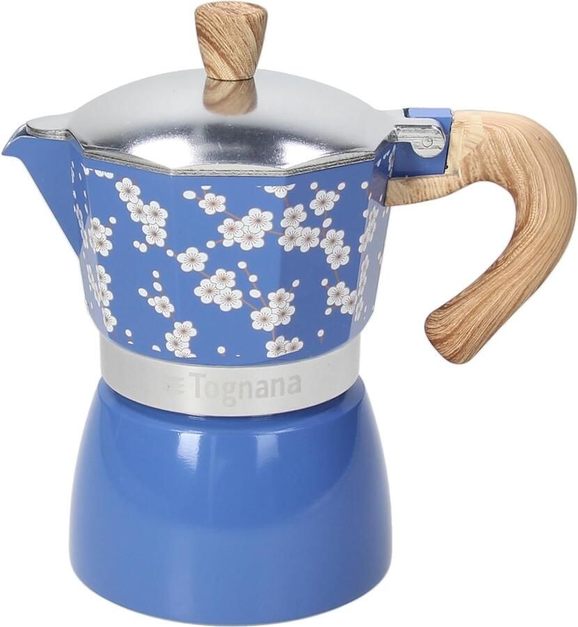 Espressomachine voor 6 kopjes aluminium blauw
