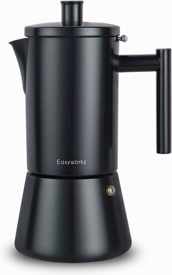 Espressomachine voor Fornuis 12 Kopjes 520 ml Geschikt voor Inductie RVS Matt Zwart