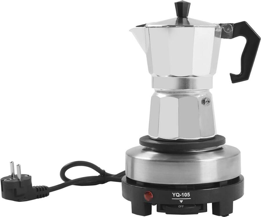Espressomachine voor Inductiekookplaat Roestvrijstalen Koffiezetapparaat voor 3 Kopjes
