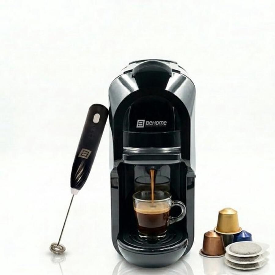 Espressomachine voor Nespresso en Dolce Gusto compatibele capsules en capsules 3 verschillende adapters antikalksysteem + elektrische melkopschuimer perfecte combinatie van geschuimde koffie