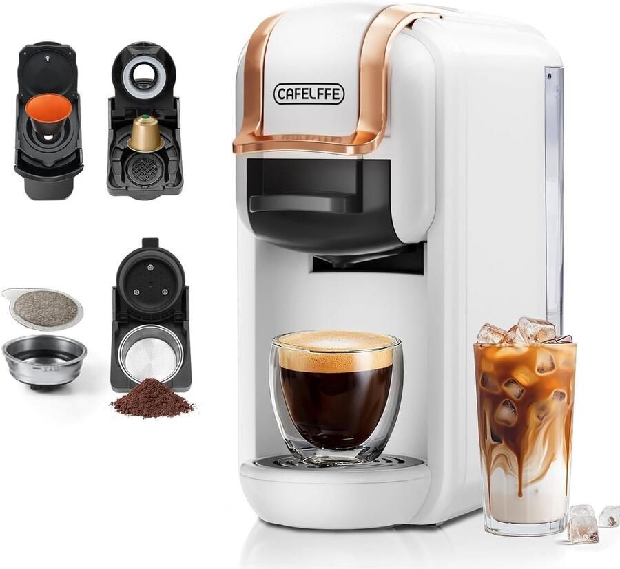 Espressomachine Wit 4-in-1 Functie Energiezuinig Voor Thuis en Kantoor