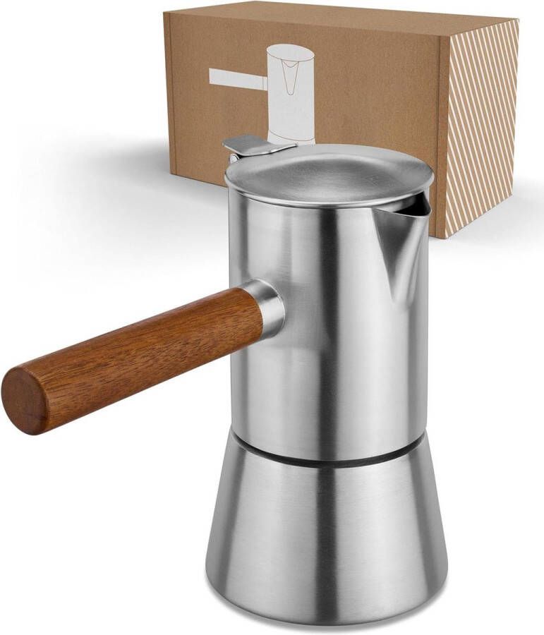 Espressomaker geschikt voor inductie 200 ml roestvrij staal outdoor koffiezetapparaat