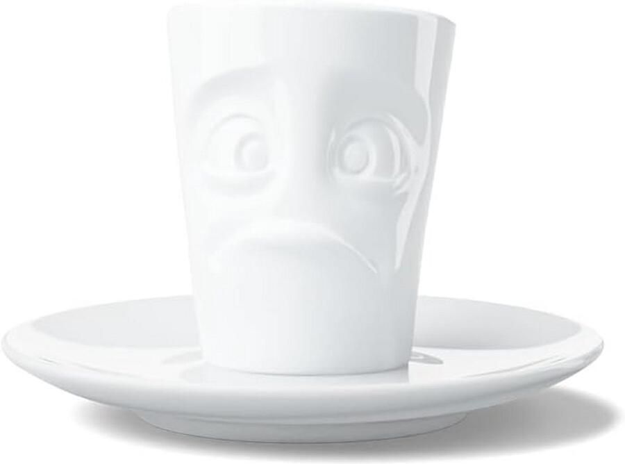 Espressomok met schotel Koffiekopje Genieten van koffie Mini versie 80 ml Wit