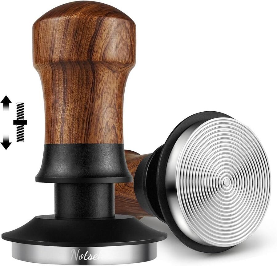 Espressotamper 54mm Koffie tamper Bereid Espresso Constante druk veer 54mm Walnoot