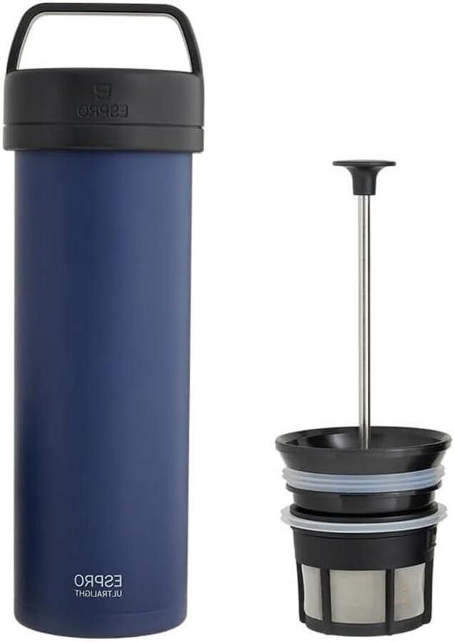 Espro Koffiezetter Reis Koffiemaker Onderweg Koffie Maken Dubbelwandig Geïsoleerd 475 ml Aegean Blue