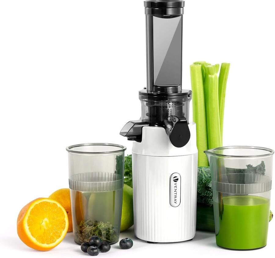 Essential Ginnie Sapcentrifuge Slow Juicer met 60 rpm lage snelheid (Wit)