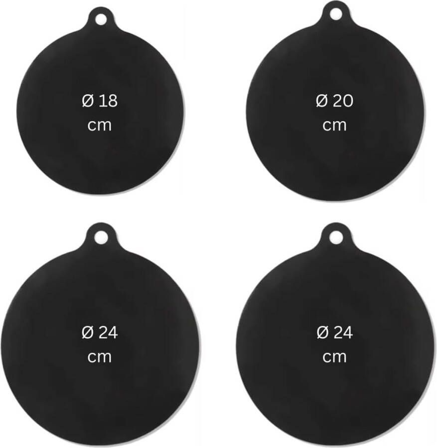 Essentiële Inductiematten Set van 4 Keramische Kookplaat Bescherming en Hittebestendig tot 250 °C