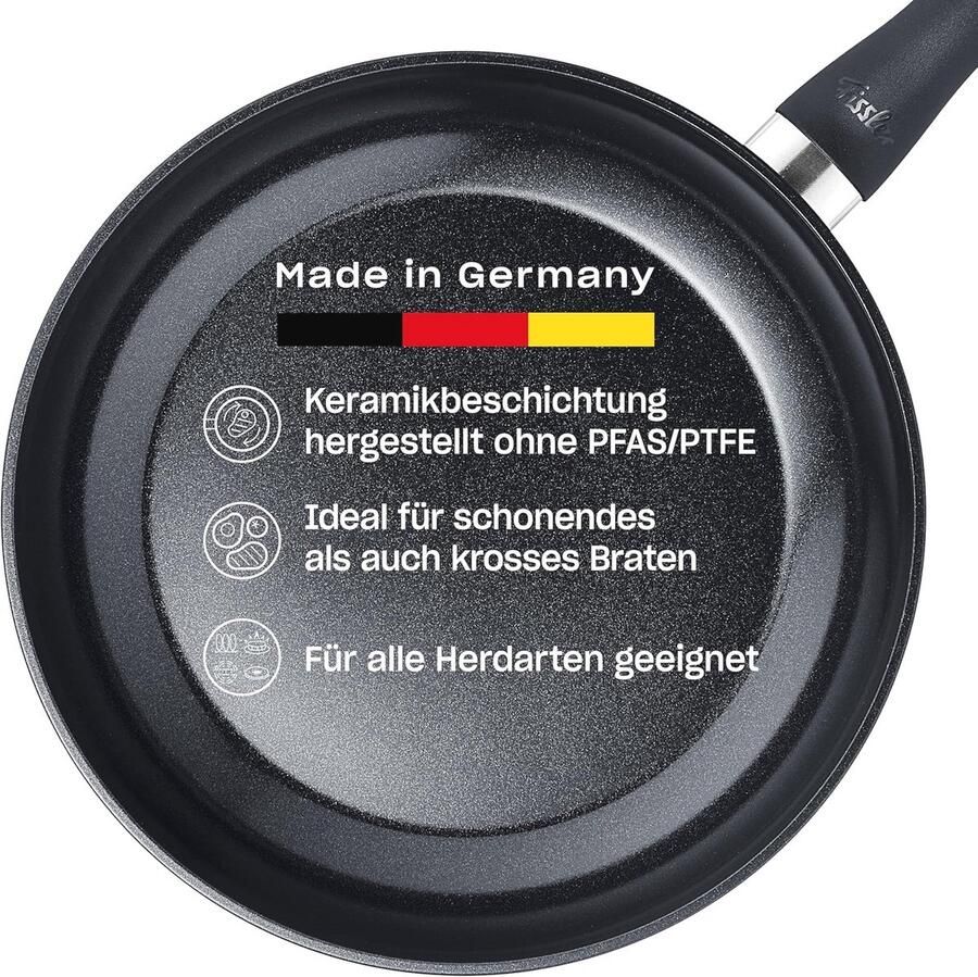 Essentiële Zwarte Aluminium Koekenpan 20cm Keramische Coating PFAS PTFE Vrij Geschikt voor Inductie