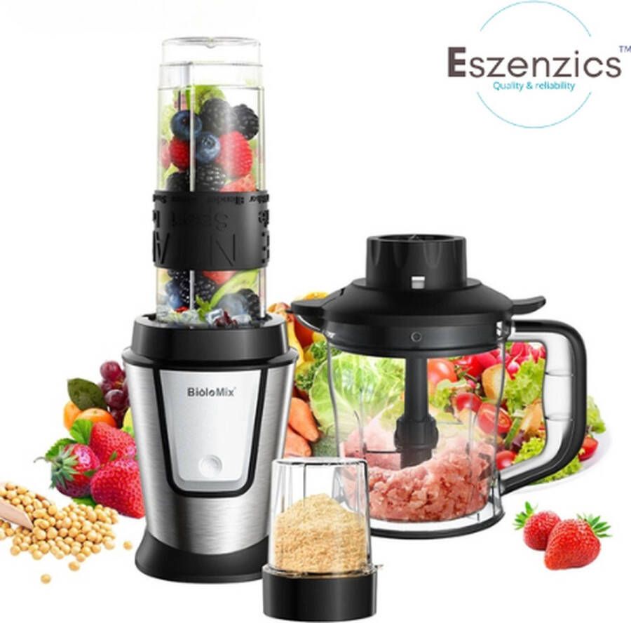 Eszenzics™ 3-In-1 Multifunctionele Keukenmachine 700W 1.2 liter Easy Clean Compact Juicer Maler Blender Hakmolen Smoothie Mixer