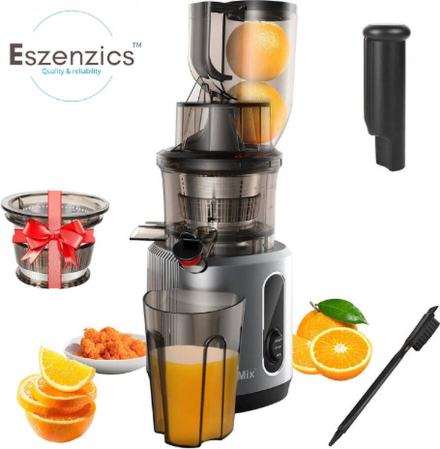Eszenzics™ Juicer XL Krachtige 200W Blender Slowjuicer Moderne sapcentrifuge Extra brede invoer Groente en Fruit Eenvoudig schoon