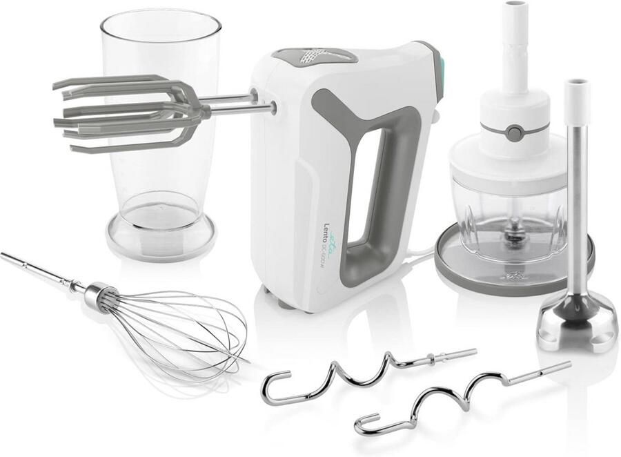 ETA Handmixer Lento met ergonomisch handvat 4 snelheden 600 W wit en grijs