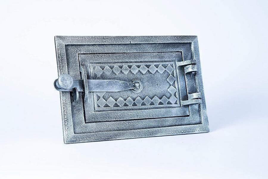 Euro Sezam old silver cast iron oven door solid thick oven door pizza oven door DZ067 single door with door lock 255x170 mm doors for pizza ovens bread ovens garden kitchens and smokehouse - Foto 1